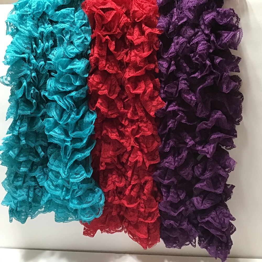 Bundle 2 for $10 Women’s Hand Made Lace Knit Ruffle Scarves.